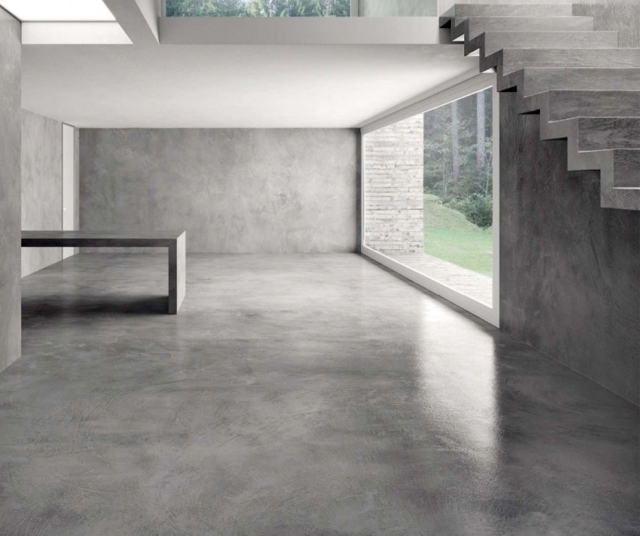 Пол наливной белый микроцемент