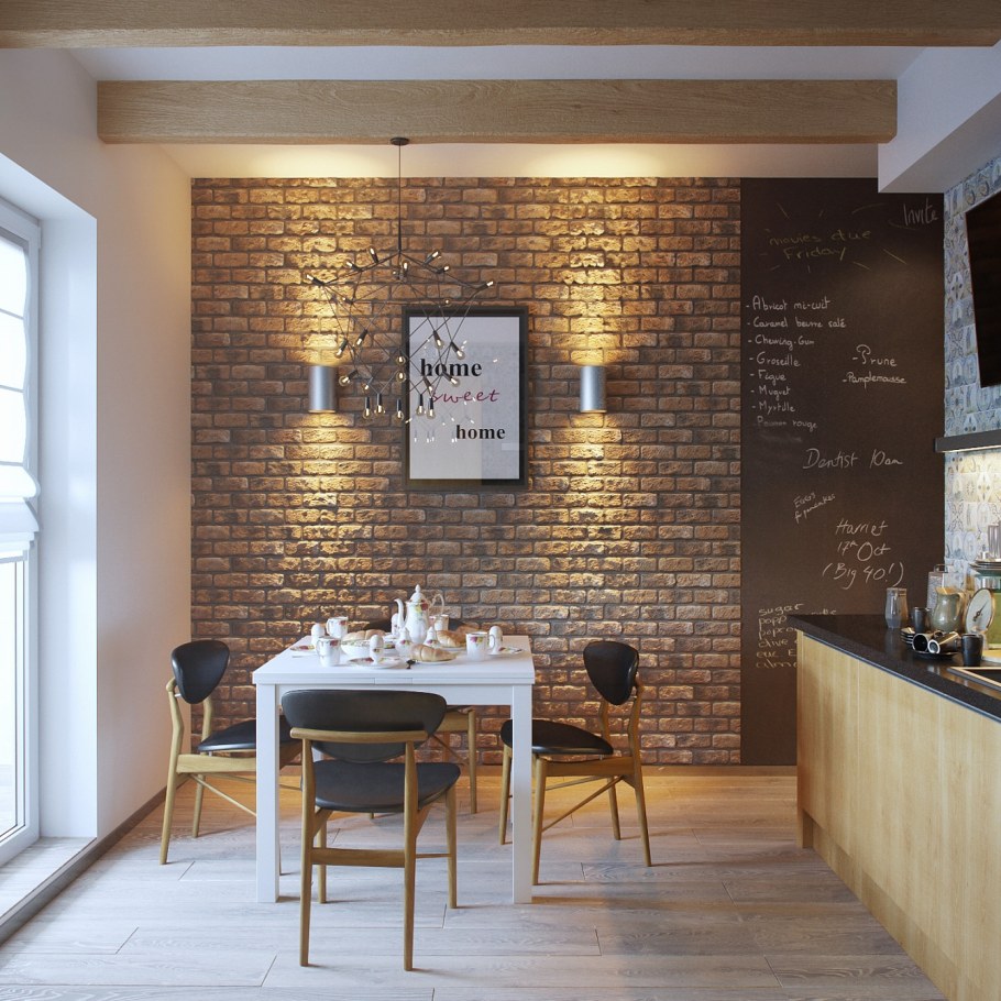 Полочка в интерьере кухни