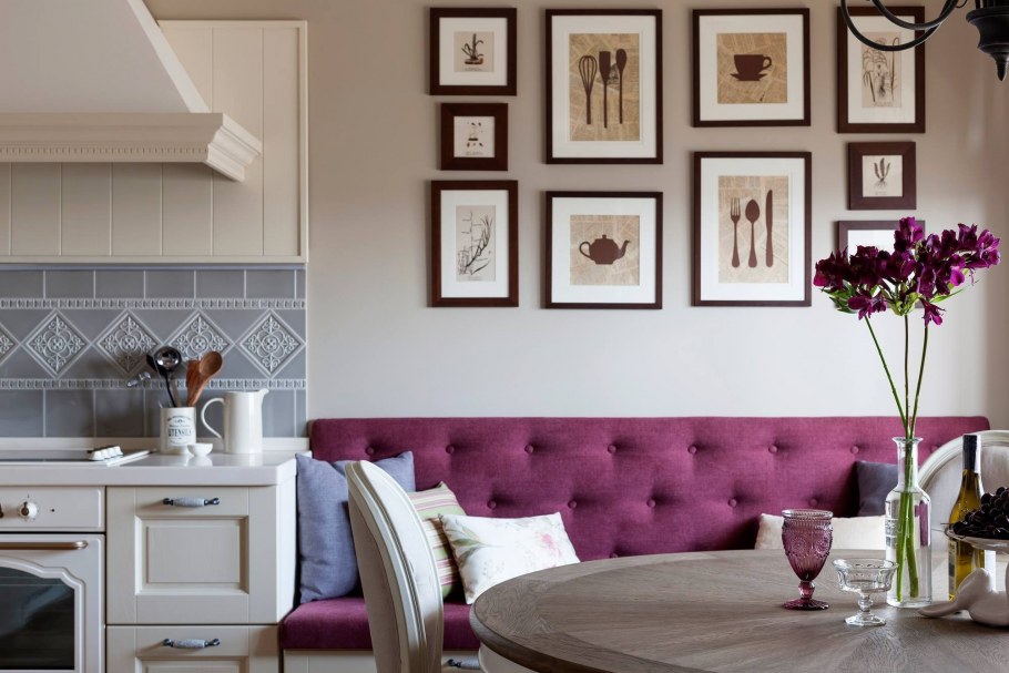 Декор акцентной стены на кухне