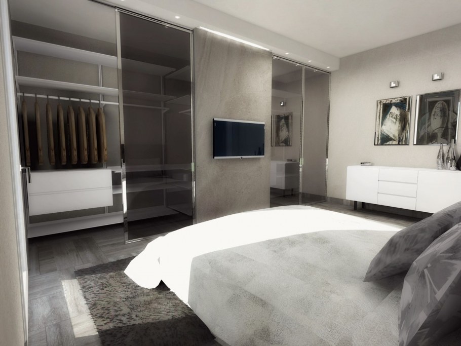 Большая спальня с гардеробной