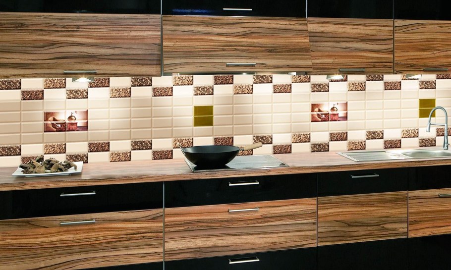 Красивый фартук для кухни из плитки