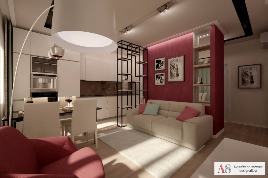 Интерьер однокомнатной квартиры 60 кв м