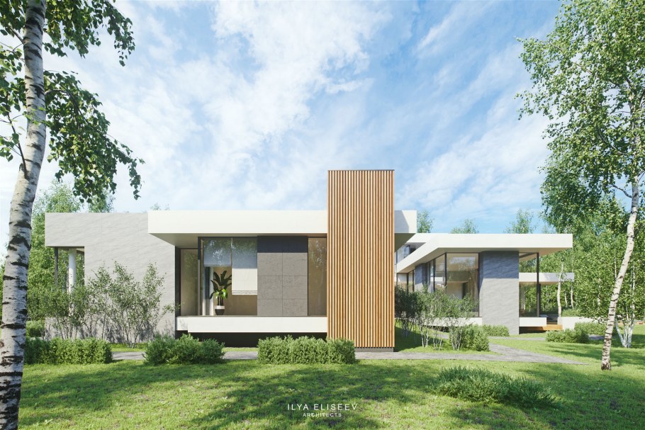 Дом в современном стиле с плоской крышей
