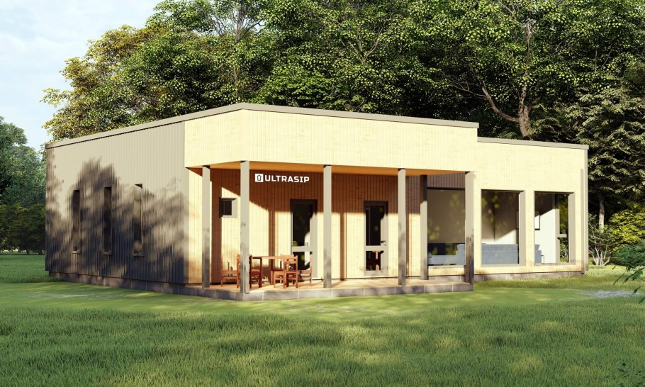 СИП дом одноэтажный с плоской крышей