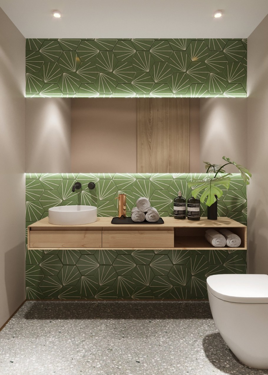 Ванна в оливковых тонах