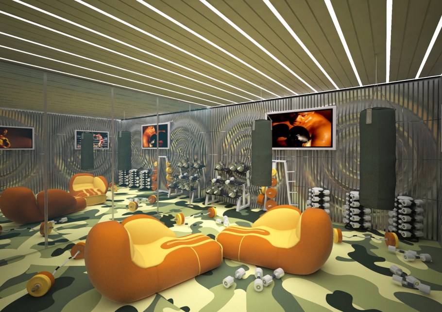 Интерьер в стиле милитари для офиса