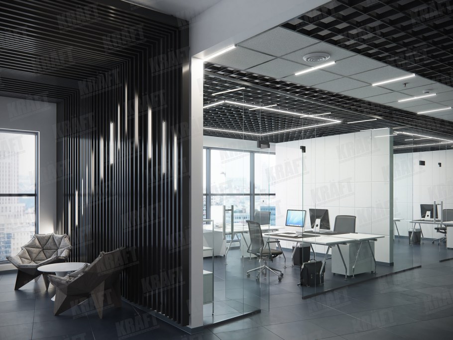 ДВО-33вт, ip20, 3100лм, 4000к, Грильято, опал, яч.86х86мм Albatross