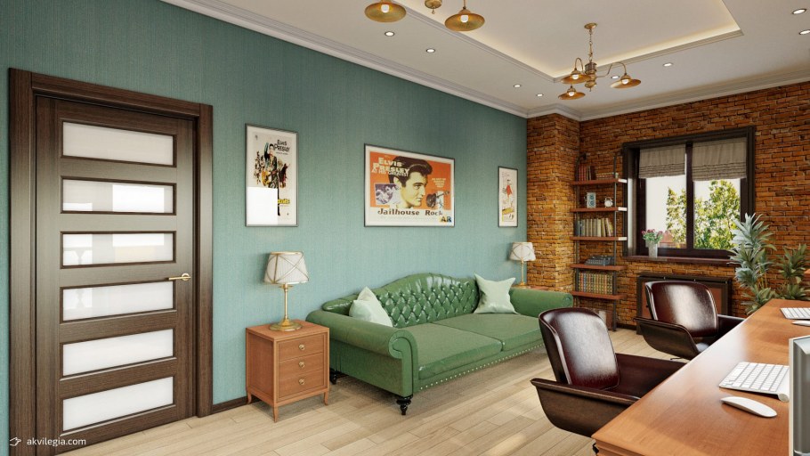 Отделка кабинета в доме