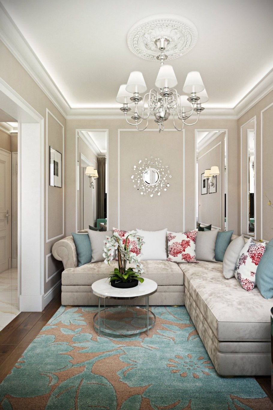 Неоклассика гостиная 20кв