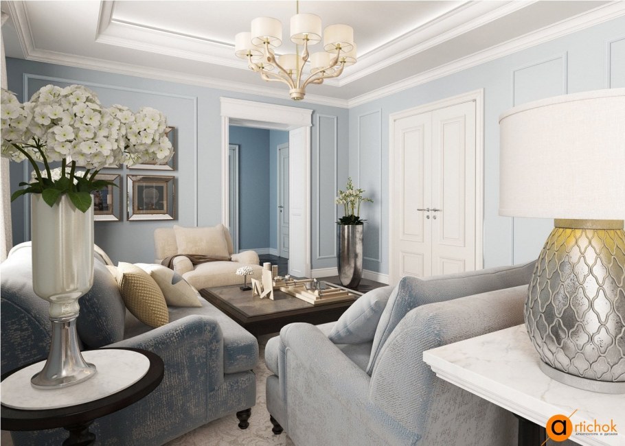 Гостиная в доме Неоклассика