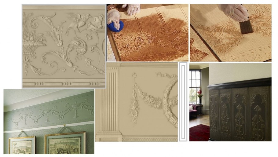 Линкруста на лестнице в интерьере