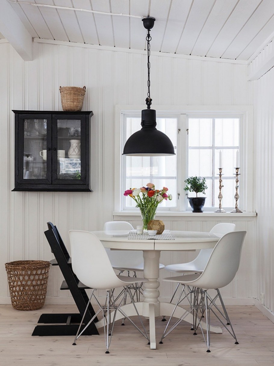 Круглый кухонный стол в скандинавском стиле