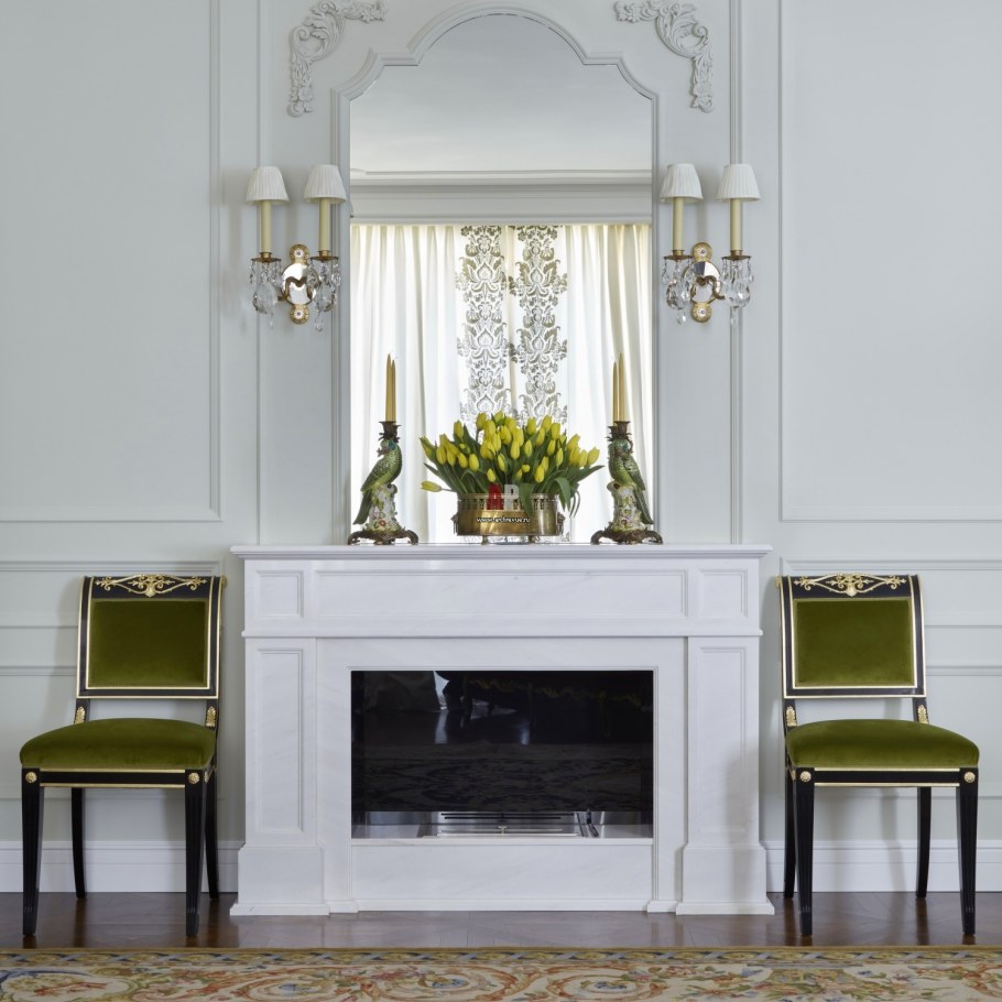 Белый камин Неоклассика Неоклассика