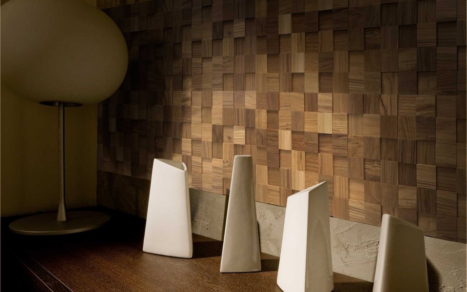 Деревянная мозаика в интерьере