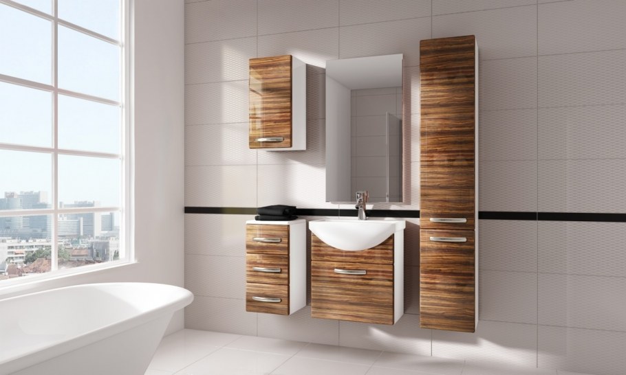 Плитка зебрано в интерьере туалета