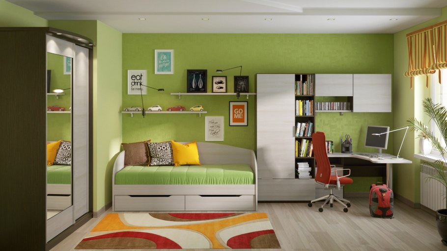 Детская в зеленых тонах