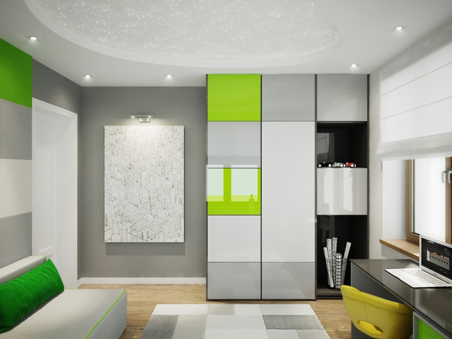 Детская салатовая с серым