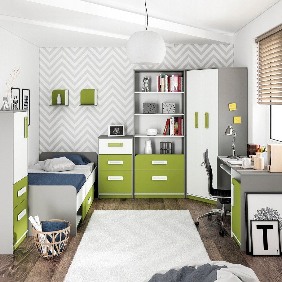 Зелёная комната для подростка