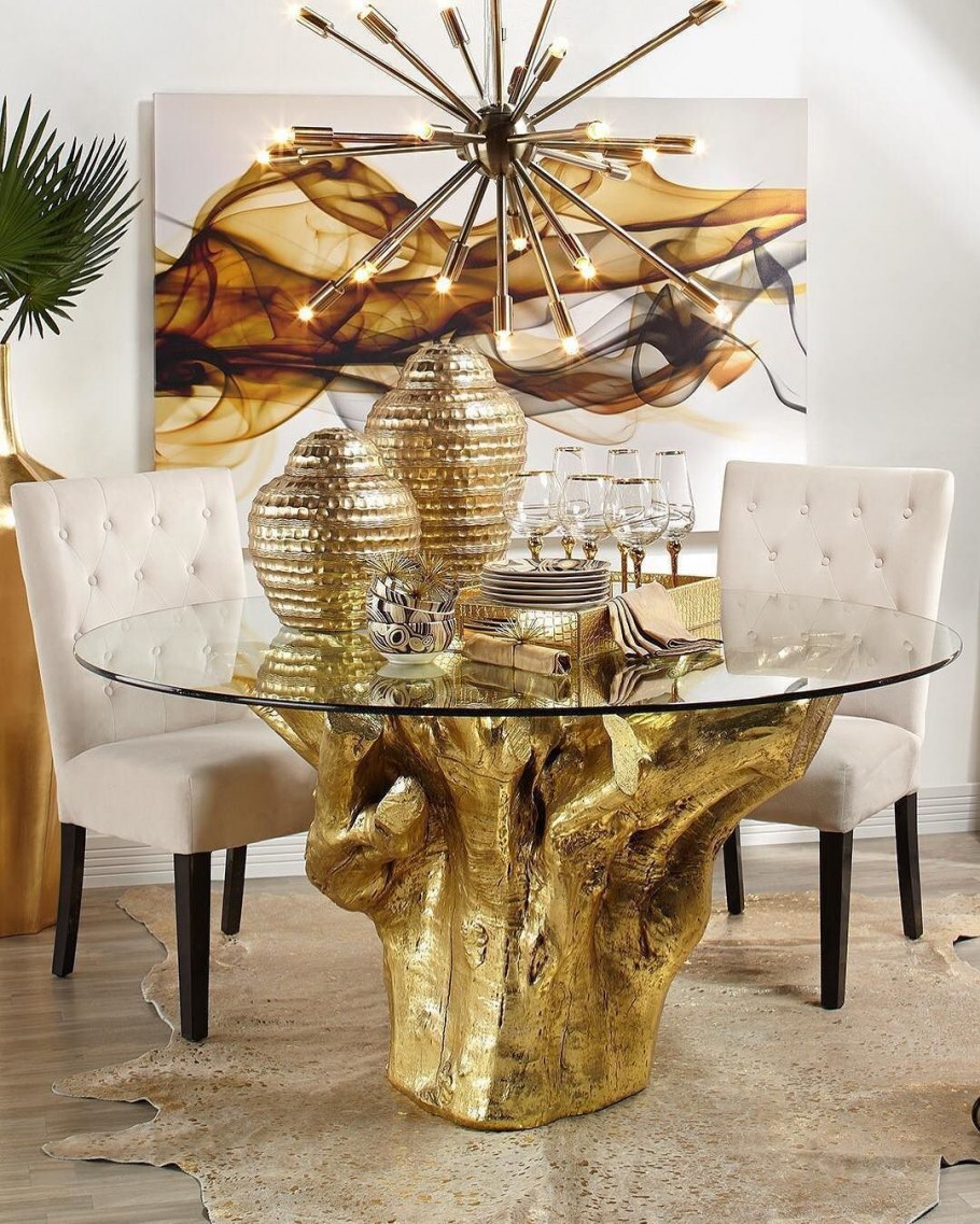 Стол обеденный золото