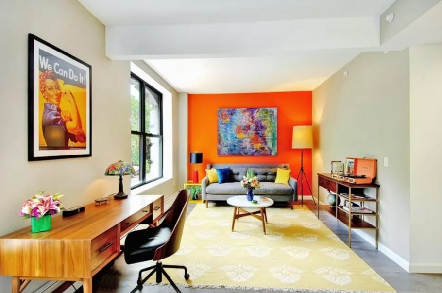 Оранжевый в интерьере
