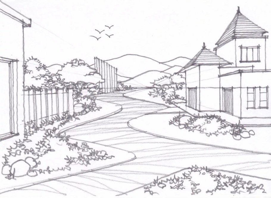 Ландшафт легко для рисования