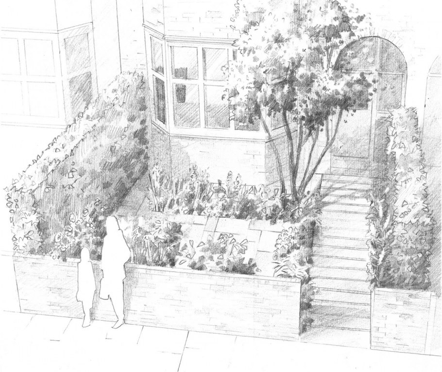 Наброски сада карандашом