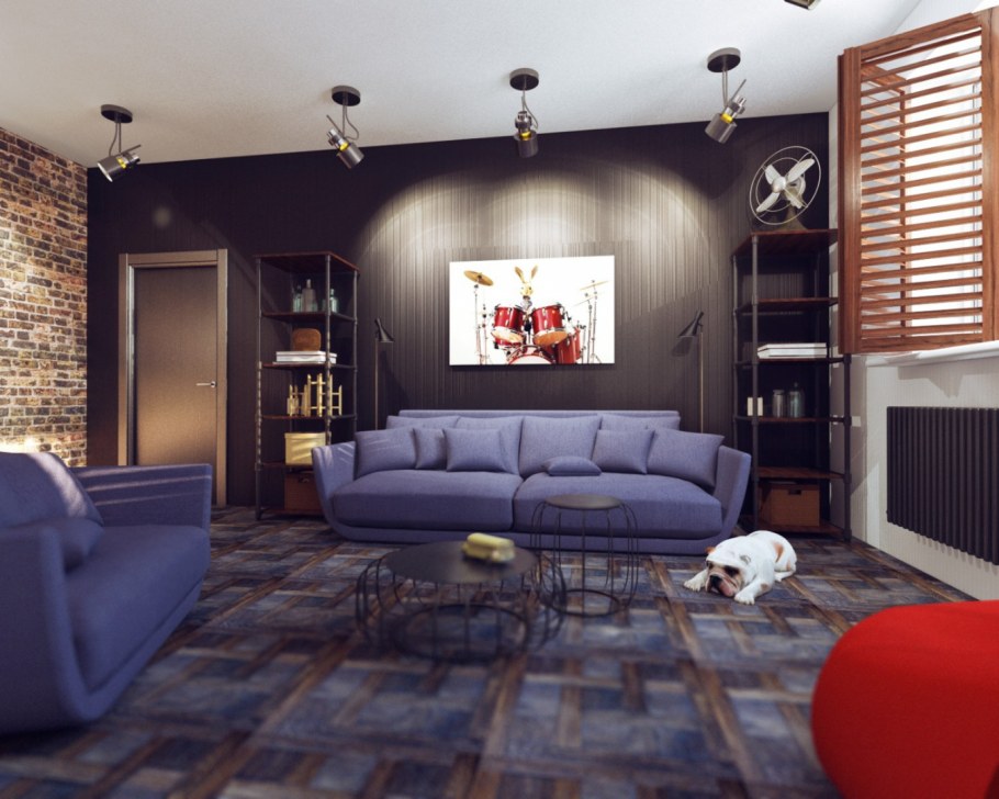 Молодежный интерьер гостиной