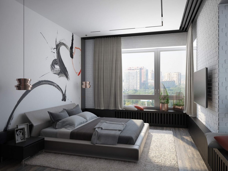 Интерьер маленькой мужской комнаты