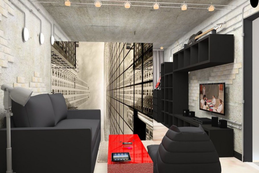 Спальня гостиная икеа лофт