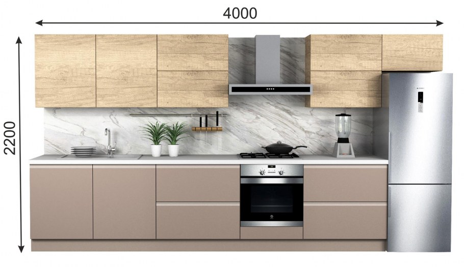 Кухня серый кашемир