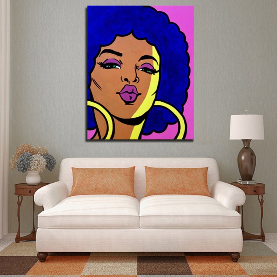 Картины в стиле поп-арт в интерьере