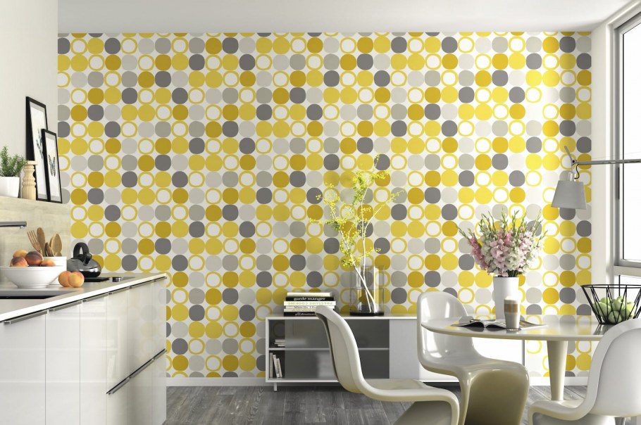 Обои ретро желтые колеса Rasch точка 805116