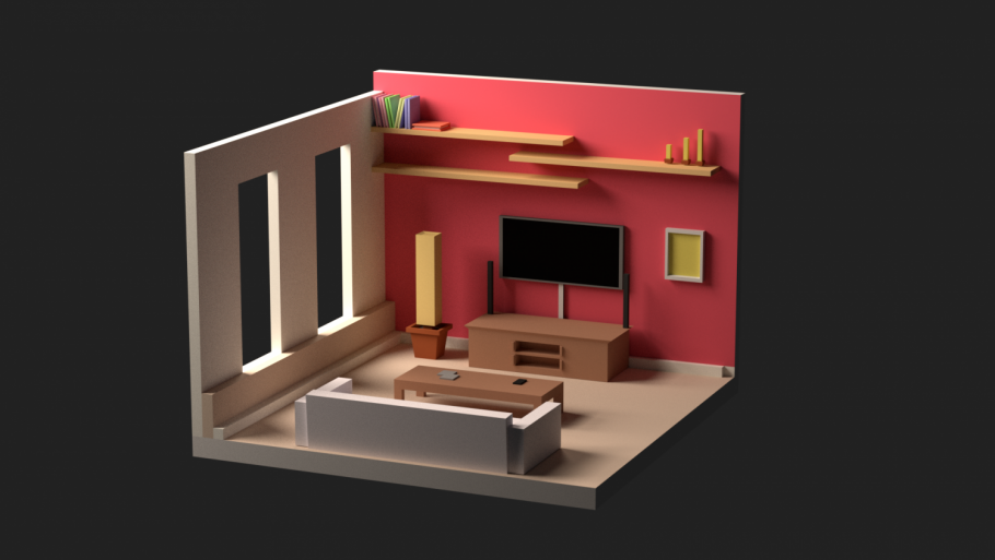 Low Poly 3d models комната