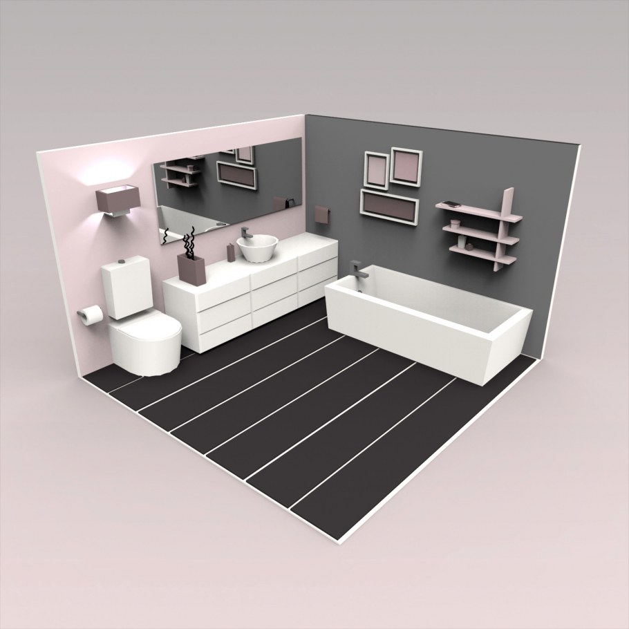 3д модель ванной комнаты