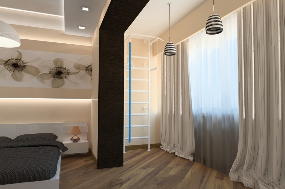 Интерьер квартира студия для пары с ребенком