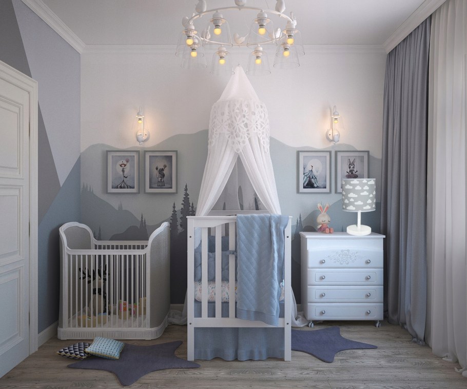 Детские комнаты для новорожденных
