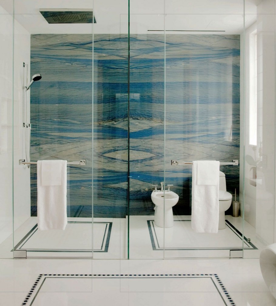 Ванная голубой мрамор