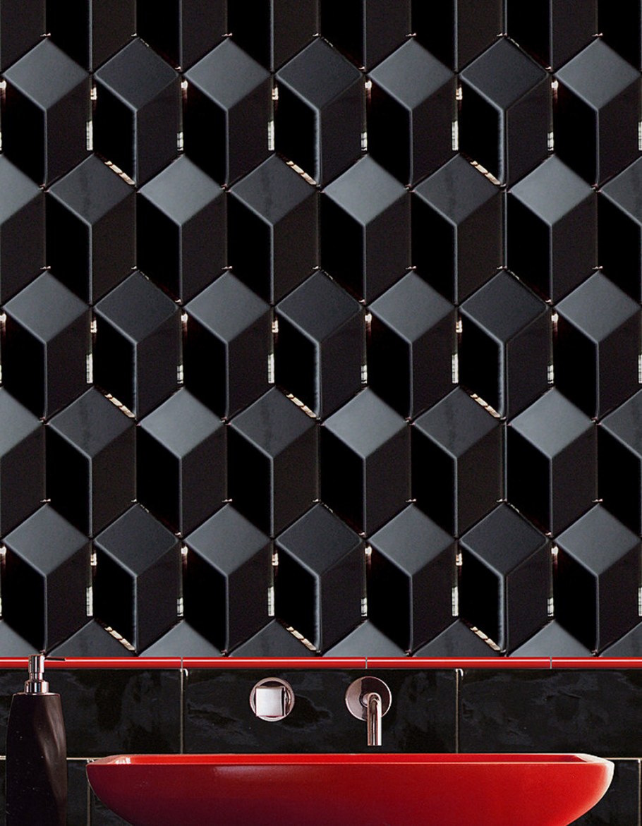 Черная плитка объемная