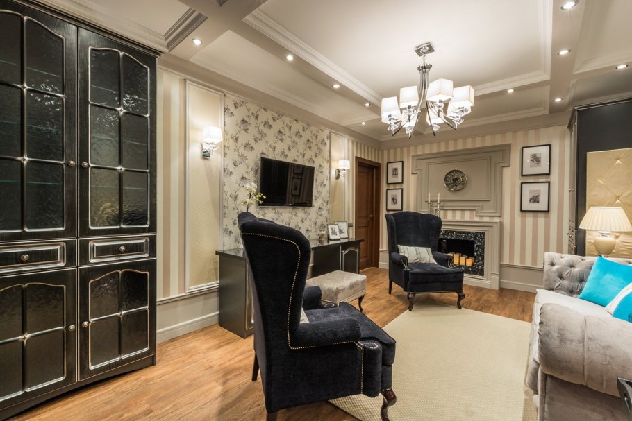 Неоклассика гостиная 20кв