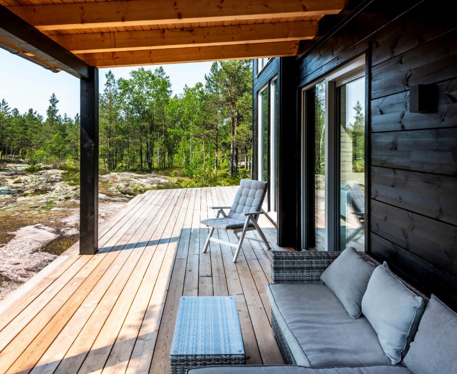 Веранда загородного Скандинавия