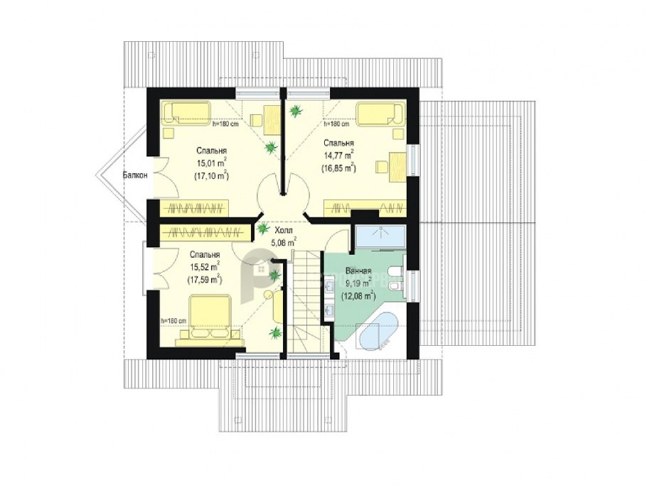 Проект одноэтажного дома для семьи из 4 человек