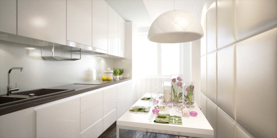 Глянцевая кухня маленькая