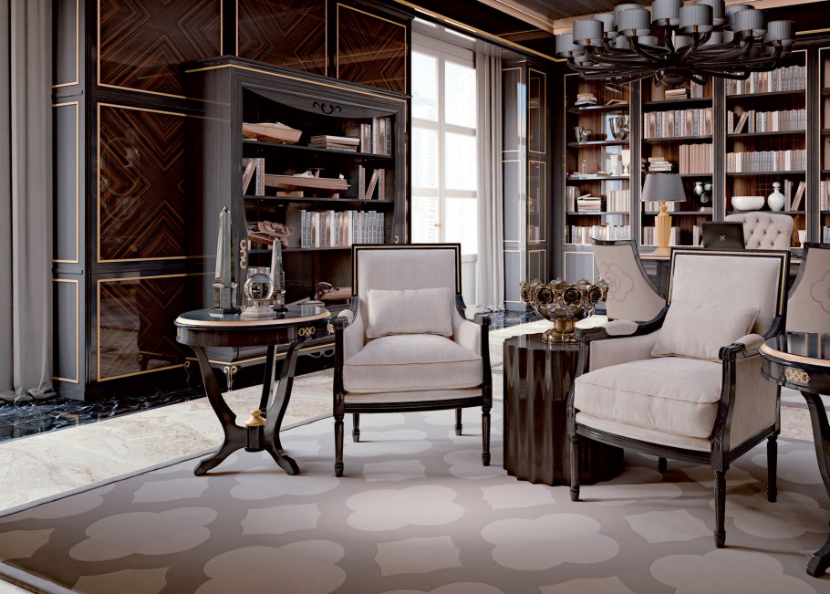 Встроенные полки в гостиной