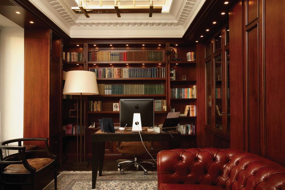 Кабинет библиотека интерьер