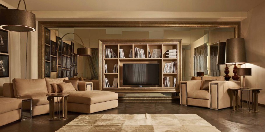 Шкафы в стиле арт деко в гостиной