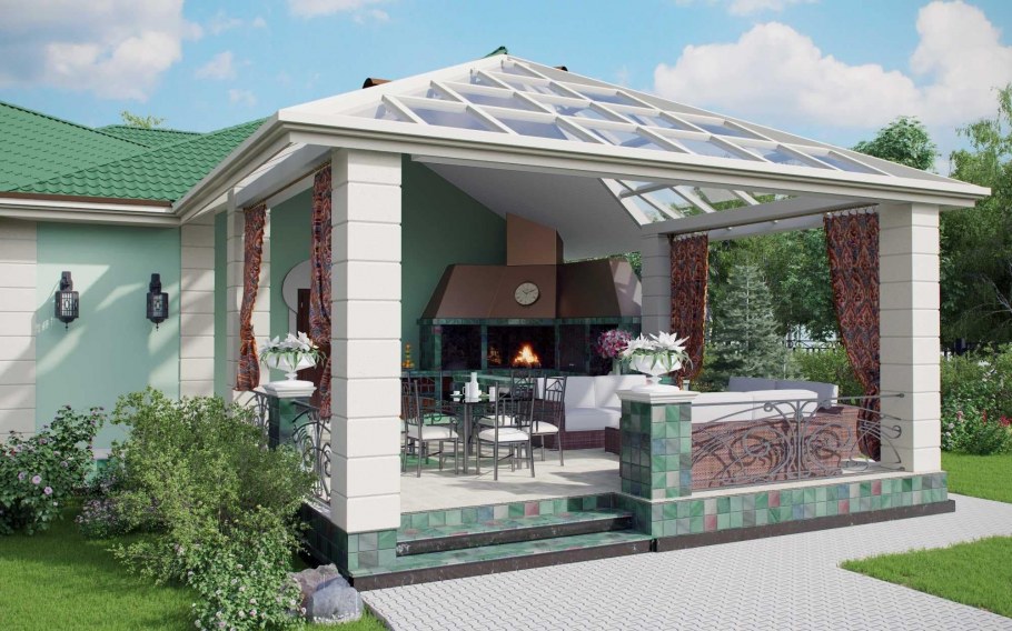Навес для летней кухни