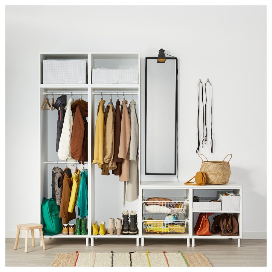 ОПХУС гардероб, белый, ФОННЕС белый95-120x42x181 см 992.401.62