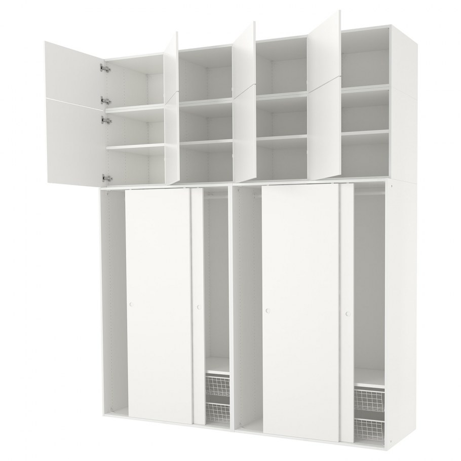 Ikea ОПХУС гардероб, белый, ФОННЕС белый 240x57x231