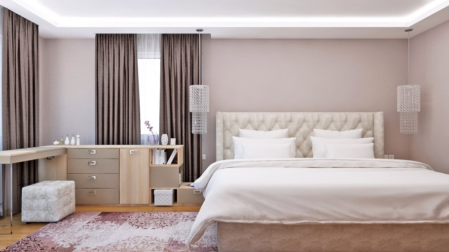 Спальня в кофейных тонах