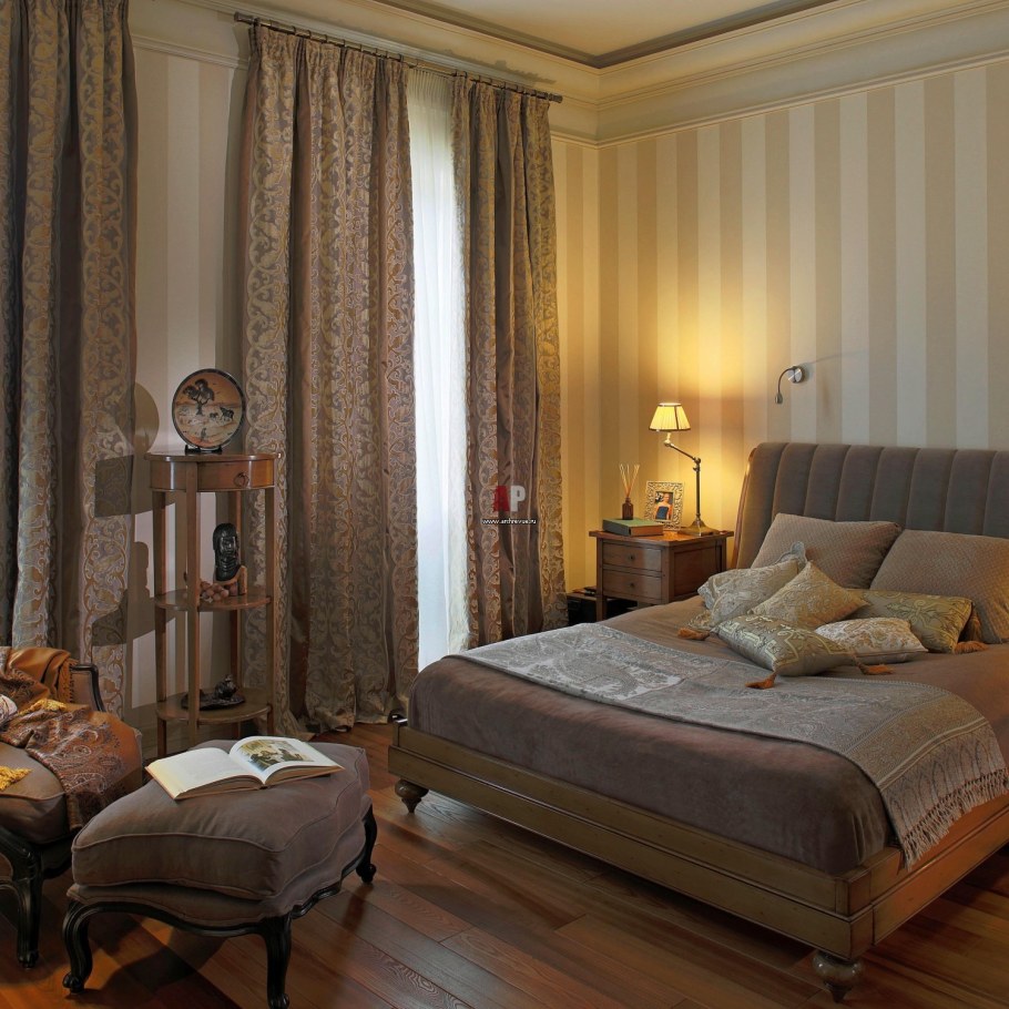 Спальня в молочно кофейных тонах